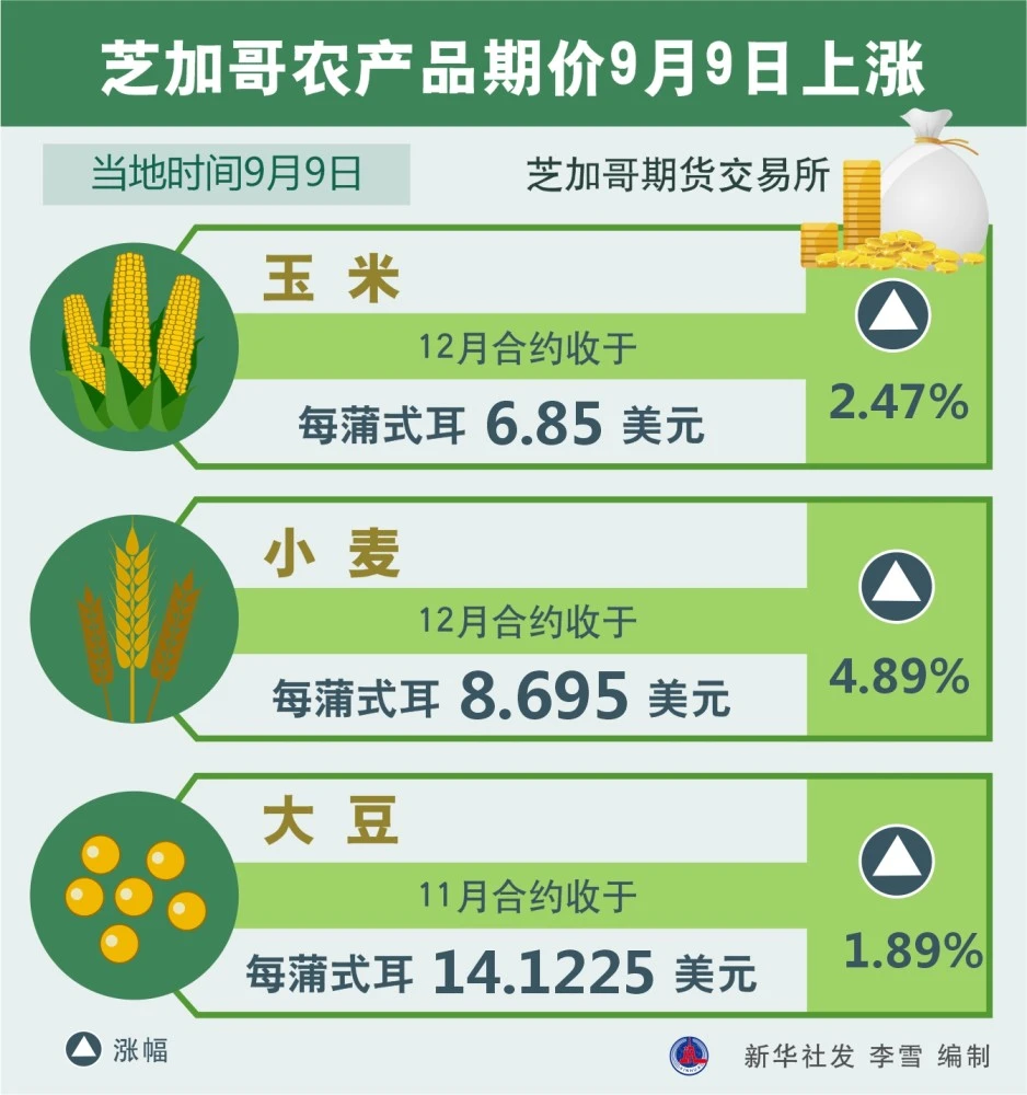 【财经·行情】芝加哥农产品期价9月9日上涨