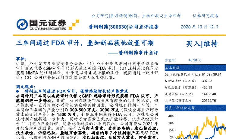 300630普利制药千股千评(300630)  第2张