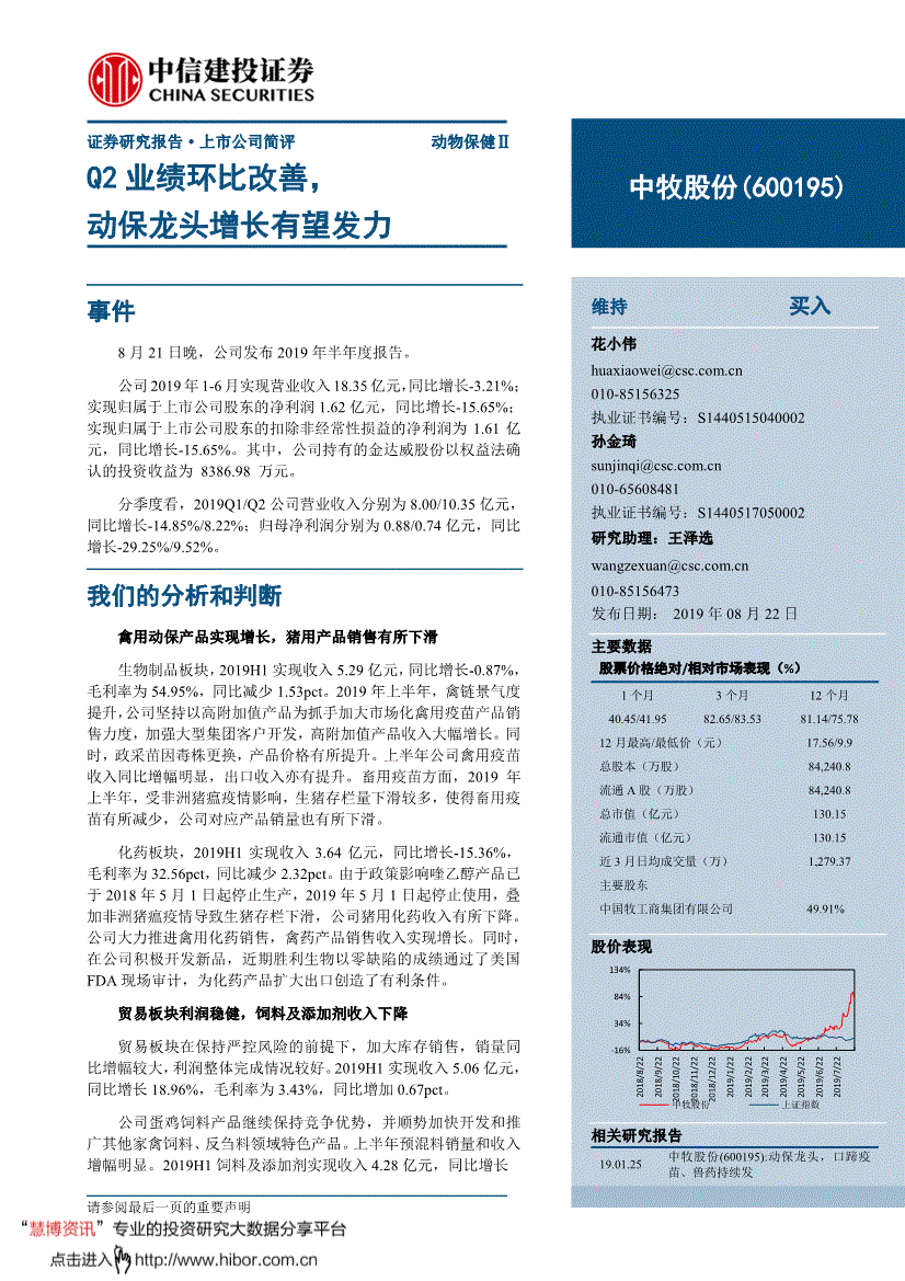 600195中牧股份股票东方财富(600195)  第1张