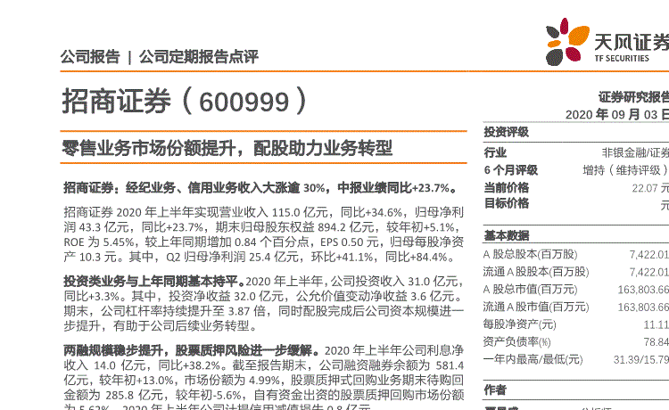 600999招商证券股票行情(600999)  第2张